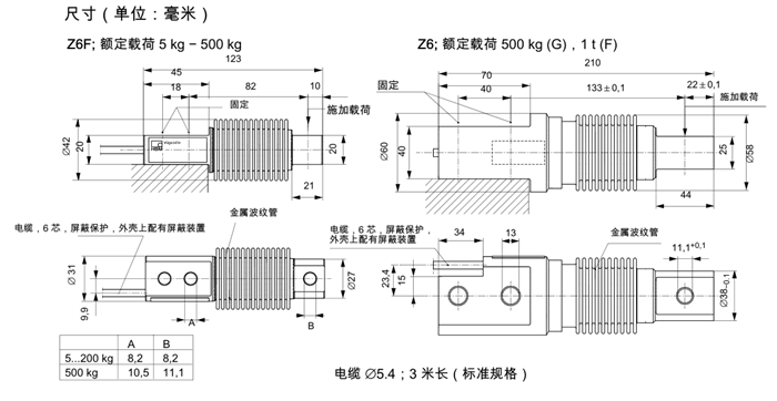 德国HBM称重传感器1-Z6FC4/10KG称重传感器尺寸