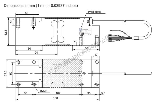 德国HBM 1-PW16AC3MR/660KG称重传感器尺寸