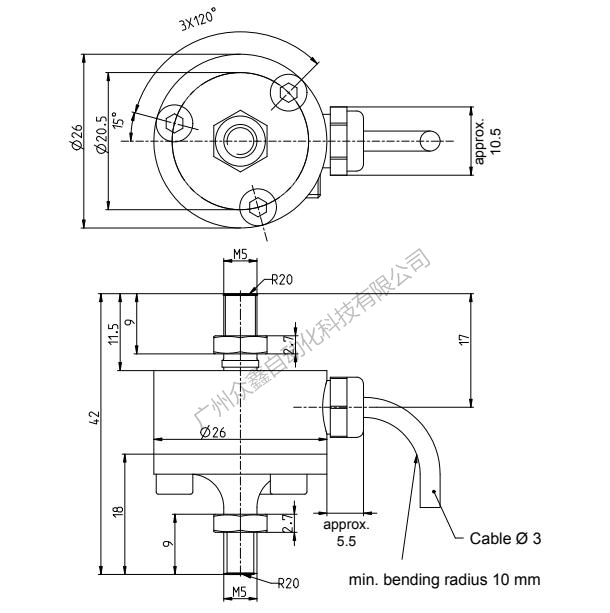 德国HBM U9C/50N力传感器产品尺寸