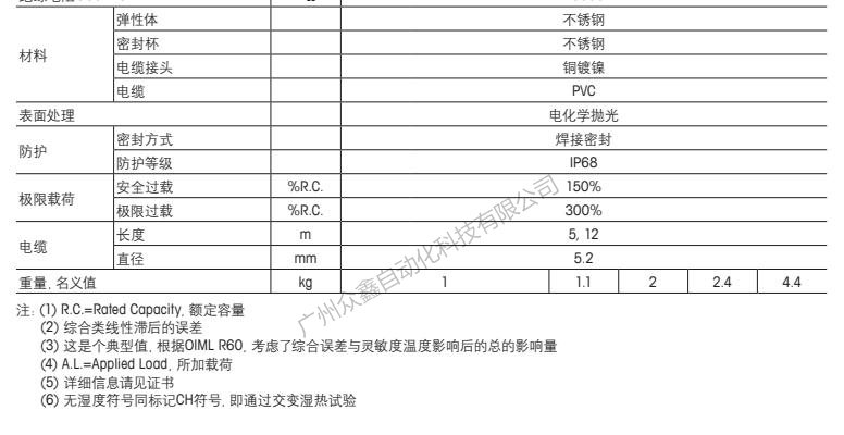 梅特勒托利多 TSH-2T称重传感器尺寸2