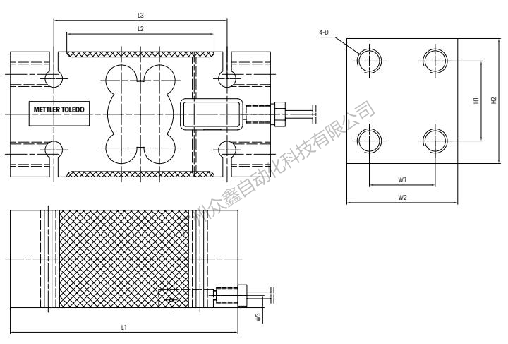 梅特勒托利多 IL-150kg称重传感器安装尺寸1