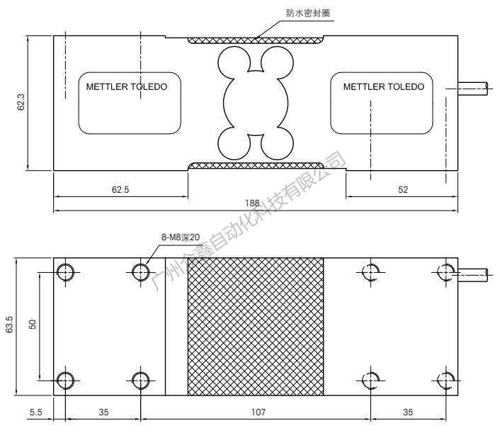 梅特勒托利多 MT1260-635kg称重传感器安装尺寸