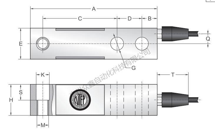 美国传力 SBS-7.5ts称重传感器产品尺寸