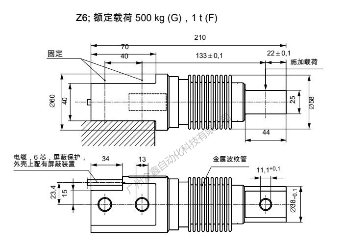 德国HBM Z6FD1/1T产品尺寸