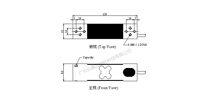 台湾mavin NA2-60kg称重传感器产品尺寸