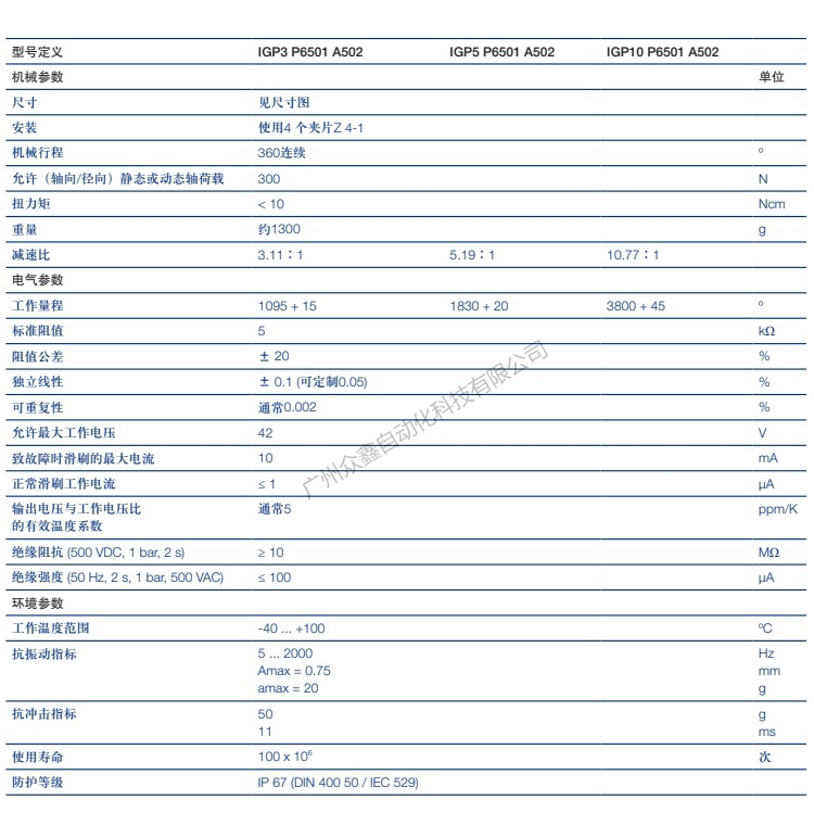 IGP-5-P6501-A502角度传感器 德国novotechnik角度传感器技术参数