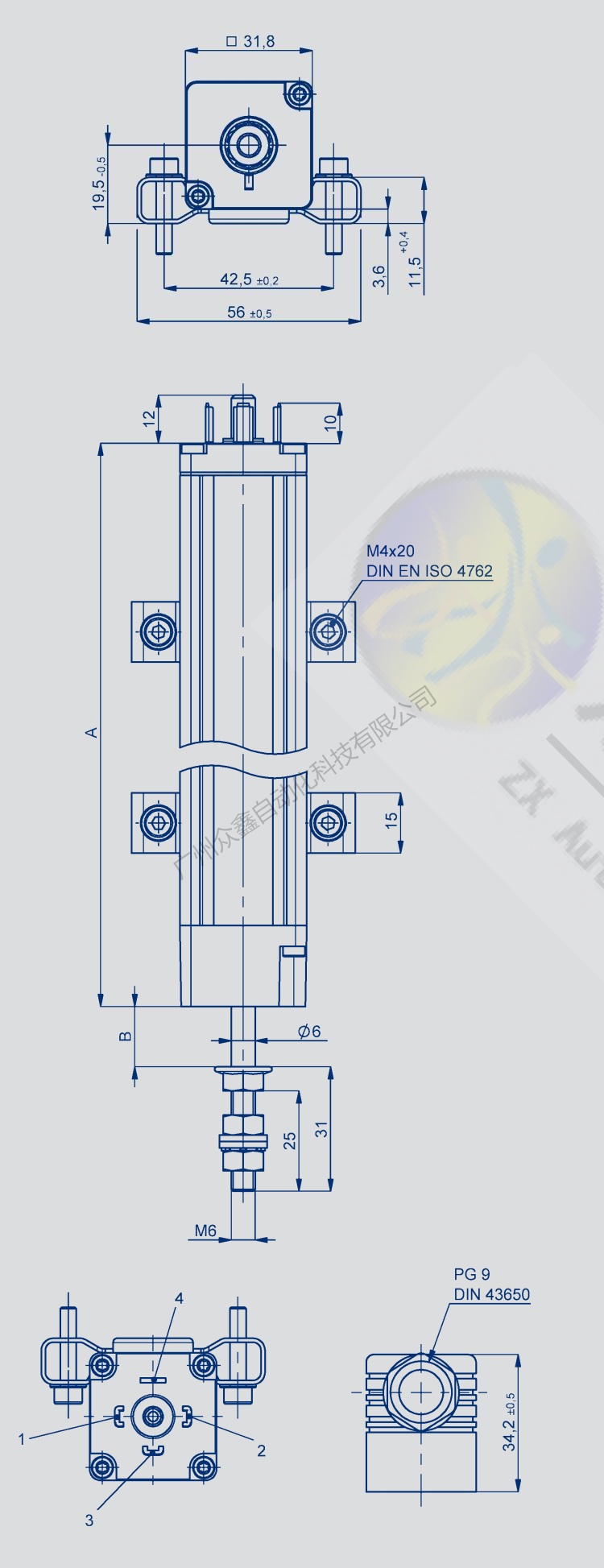 LWH-0275直线位移传感器 德国novotechnik位移传感器产品尺寸