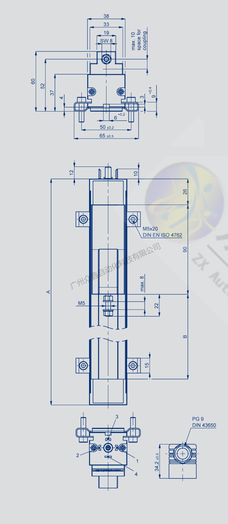 TLH-0750直线位移传感器产品尺寸