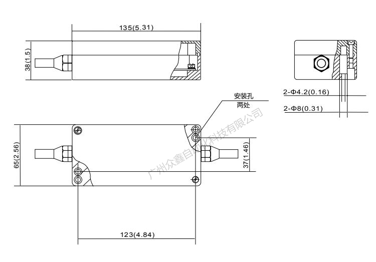 ZEMIC称重传感器变送器 FD-3变送器产品尺寸