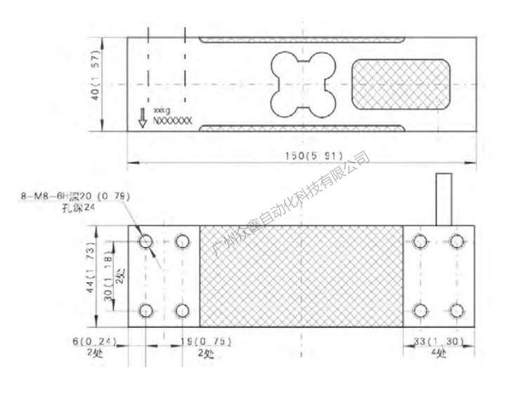 L6E3-C3-500kg-2G称重传感器产品尺寸