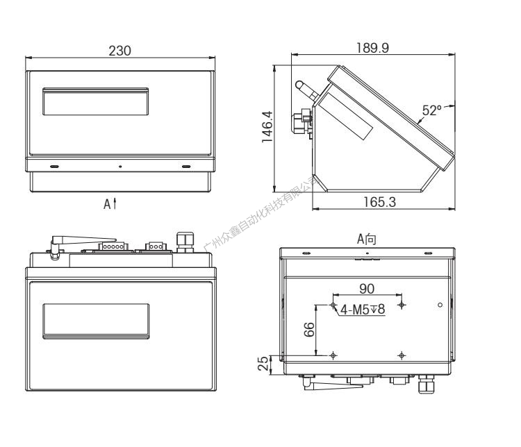 IND245称重仪表产品尺寸