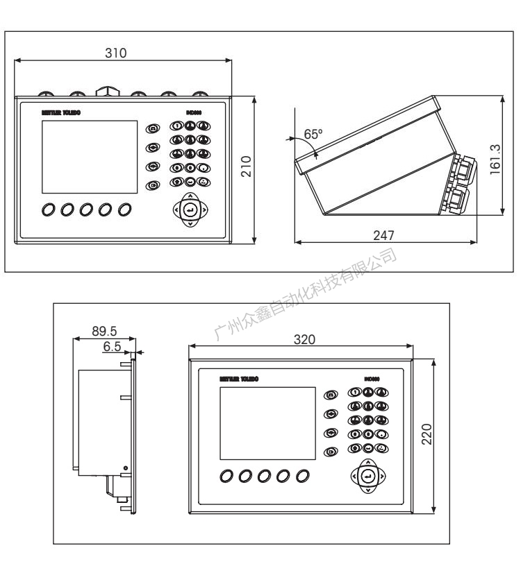 IND880称重仪表产品尺寸